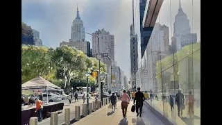 New York, Watercolor Cityscape by Sabir Nazar