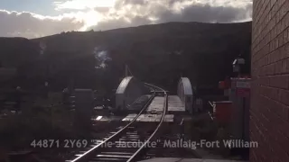 Riley's Black 5 44871 passes Banavie | 2Y69 "The Jacobite " Mallaig-Fort William - 01/07/16.