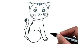 How To Draw A Cat || Very Easy Cat Drawing ||