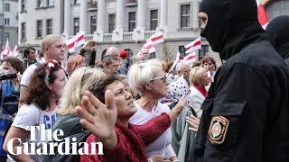 Belarus protesters defy government crackdown to march through Minsk