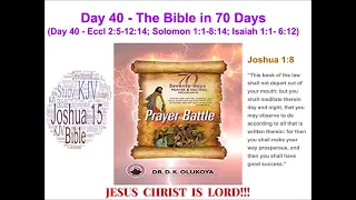 Day 40 Reading the Bible in 70 Days - 70 Seventy Days Prayer and Fasting Programme 2022 Edition