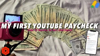 My First YouTube PayCheck with 2000 Subscribers: Under 18 | How Much I Made & How To Get Monetized💴