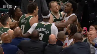 Brook Lopez gets ejected for taking Gary Trent Jr's headband and fights OG Anunoby 👀