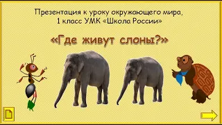 Где живут слоны? Окружающий мир 1 класс УМК Школа России 02.02.023