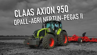 Трактор CLAAS AXION 950 у парі з дисковою бороною OPALL-AGRI NEPTUN-PEGAS II 8 метрів