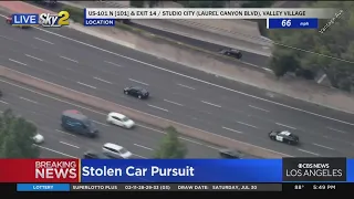 Stolen car pursuit races past Studio City