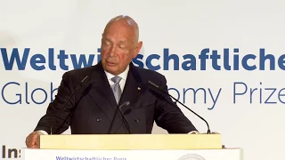 Europa kann seine Probleme nur gemeinsam lösen - Klaus Schwab beim Weltwirtschaftlichen Preis 2018