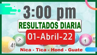 3 PM Sorteo Loto Diaria Nicaragua, Honduras  │ 01 Abril de 2022