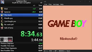 Pokémon Blue Any% NSC in 12:41 [Current PB]