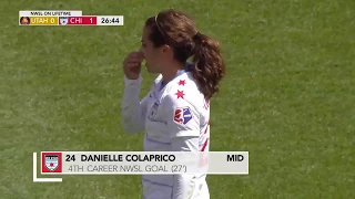 GOAL: Danielle Colaprico's volley gives the Chicago Red Stars a 1-0 lead