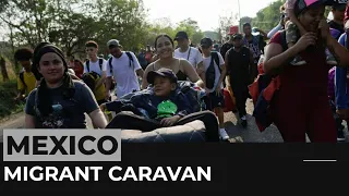 New migrant caravan heads to Mexico City seeking US asylum