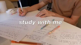 Study with me 📝 note taking, 1 hour no music, study asmr, real time with time stamp