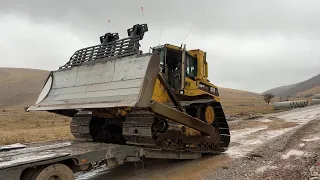 The Owner Of Mega Machines Channel Loading The Caterpillar D7R Bulldozer - Sotiriadis Mining - 4k