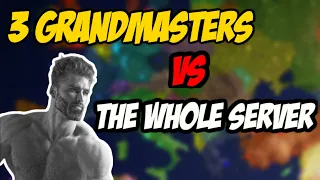 3 GRANDMASTERS VS THE WHOLE SERVER | Rise of Nations Roblox