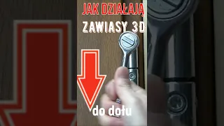 Regulacja drzwi z zastosowanym zawiasem 3d