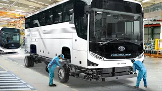 How Japan Builds Massive Futuristic Bus Inside Billions $ Factory - Toyota Production Line