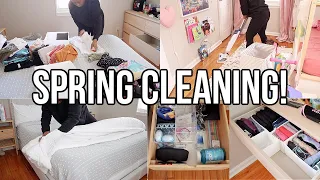 EXTREME SPRING CLEAN WITH ME! BEDROOM DEEP CLEAN & ORGANIZE | SPEED CLEANING MOTIVATION | Nia Nicole