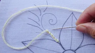 basic hand embroidery chain stitch and french knot for beginner, easy embroidery tutorial