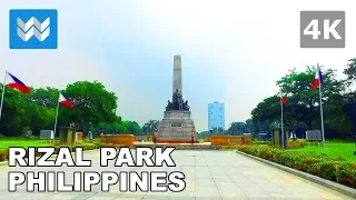 Walking tour of Rizal Park (Luneta) in Manila | Philippines Travel Guide 【4K】 🇵🇭