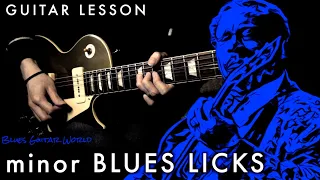 How to play - B.B. King style minor Blues Licks | Guitar Lesson | Blues Boys Tune