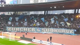 Zürcher Südkurve mit HAMMER Melodie - FC Zürich vs. FC Basel - 08.04.23