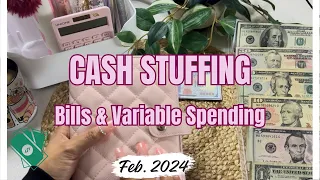 Cash Stuff my February Paycheck #1 | Bills & Variable Spending | $1600+