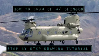 How to draw Boeing CH-47 chinook