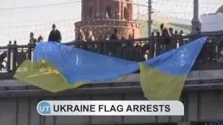 Ukrainian flag protest in Moscow: Russian police arrest anti-war activists