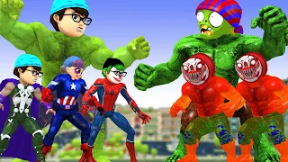 Team Super Hero Transform NickHulk Troll Giant Zombie CHOO-CHOO CHARLES Funny - Scary Teacher 3D