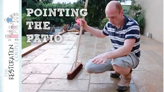 Pointing a Natural Stone Patio using a Brush in Compound