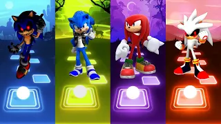 Sonic exe 🆚 Sonic Speed 🆚 Knuckles Sonic 🆚 Silver Sonic exe | Sonic Tiles Hop EDM Rush