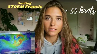 KITE GIRL caught in STORM Francis!  +50 knots!!