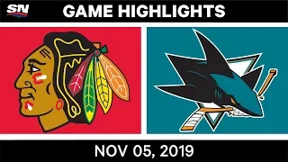 NHL Highlights | Blackhawks vs. Sharks – Nov. 5, 2019