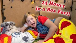 Assistant spends 24 Hours in the Box Fort for 5 Surprises Mini Toys