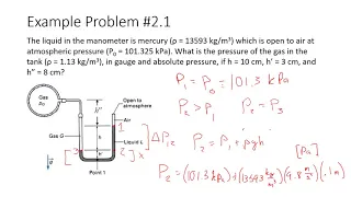 Thermodynamics Example - Manometer Problem