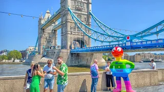 A London Summer Walk of Popular South Bank to Tower Bridge & London Bridge Station | 4K HDR