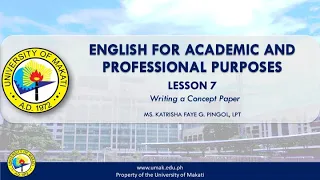 Lesson 7: Writing a Concept Paper | EAPP