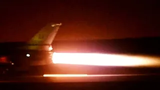 AMAZING ACCELERATION: F-16 Fighting Falcon Night-Time AFTERBURNER TAKE-OFFS!