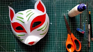 How to Make KITSUNE MASK | JAPANESE FOX | Half Face