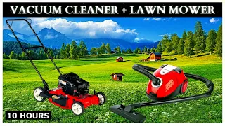 ★ 10 Hours Vacuum Cleaner + Lawn Mower sound (Dark Screen) Sound to find sleep, relax, Soothe a baby