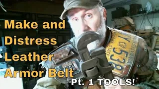 Dodson Creates in Leather!: Ep. 2 -How to Make Post-Apocalyptic Leather Belly Armor and Distress it