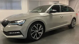 ŠKODA Superb Estate 1.5 T DSG Sportline in Meteor Grey with Virtual Cockpit and Canton Sound System