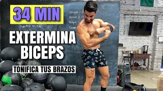 Extermina Tus BICEPS En Casa (34 Minutos) Rutina Para Tonificar Bíceps