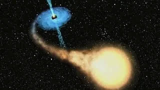 Black hole and companion star = Microquasar GRO J1655-40  (artist's impression)