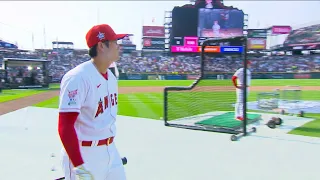 Shohei Ohtani hits a massive homer during batting practice, home run Derby 2021
