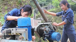 💡The genius girl Repair 1980s Motor Removed From TheGiant Crane, helping the villager repair houses