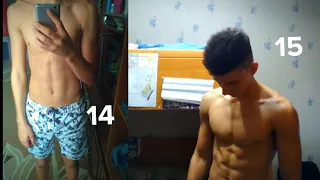 1 Year Body Transformation - Skinny Fat to Fit ( 14 - 15 years old )