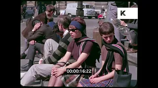 1960s Teenagers in Piccadilly Circus, London, HD from 35mm