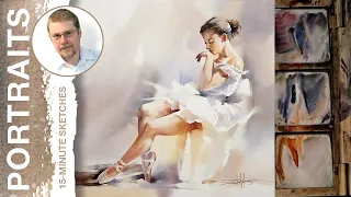 #229 Ballerina (Watercolor Portrait Demo)