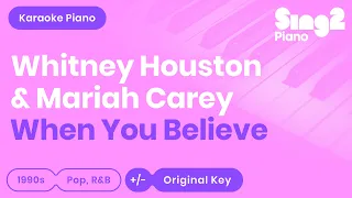 Whitney Houston, Mariah Carey - When You Believe (Karaoke Piano)
